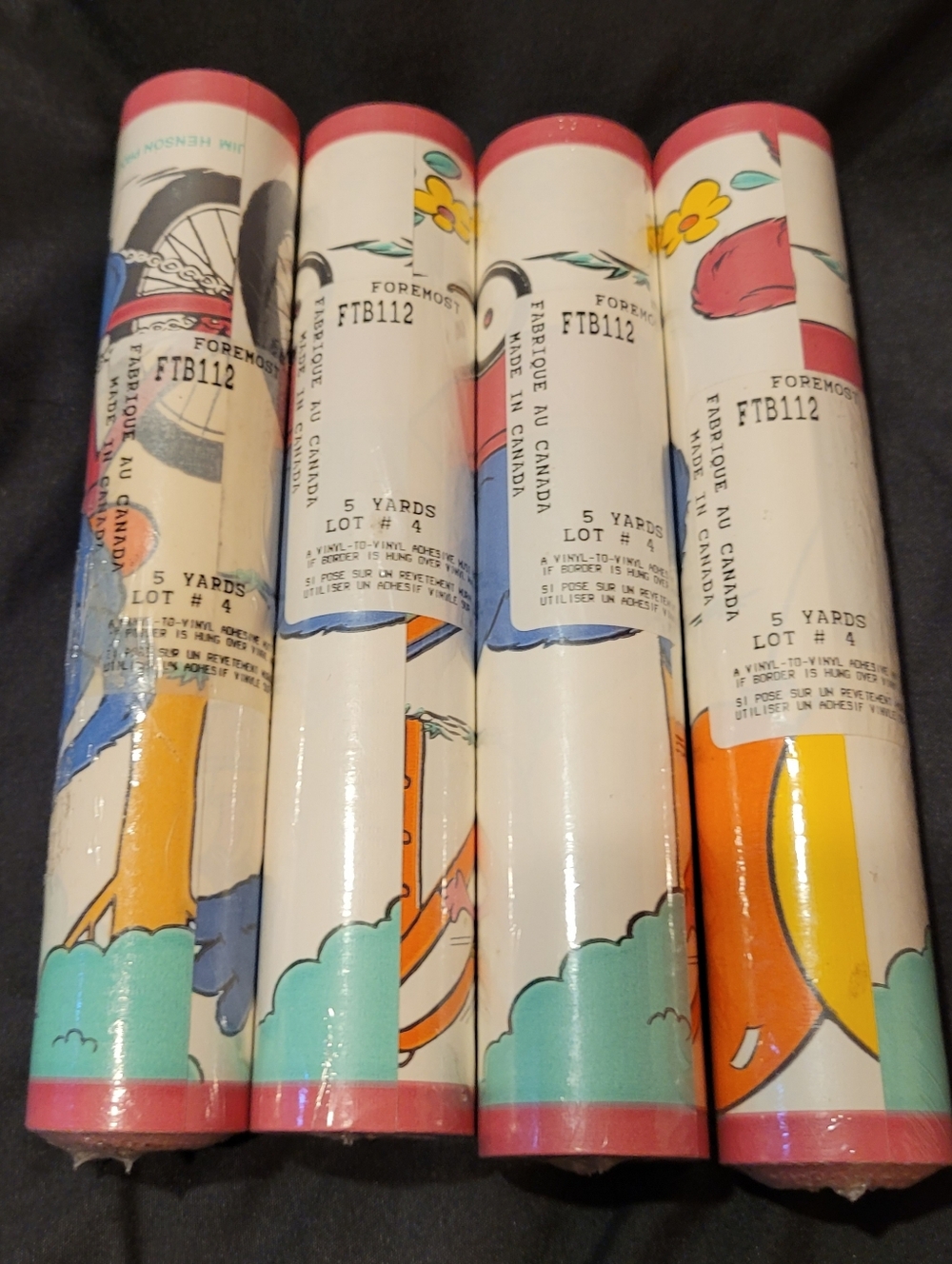 NEW Vintage Sesame Street Jim Henson Wallpaper Border FTB112 Lot of 4 Rolls